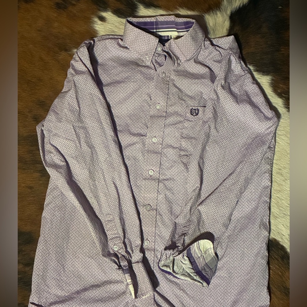 Men’s Panhandle Purple Patterned Button Down Shirt